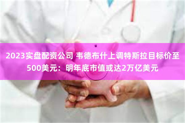 2023实盘配资公司 韦德布什上调特斯拉目标价至500美元：明年底市值或达2万亿美元