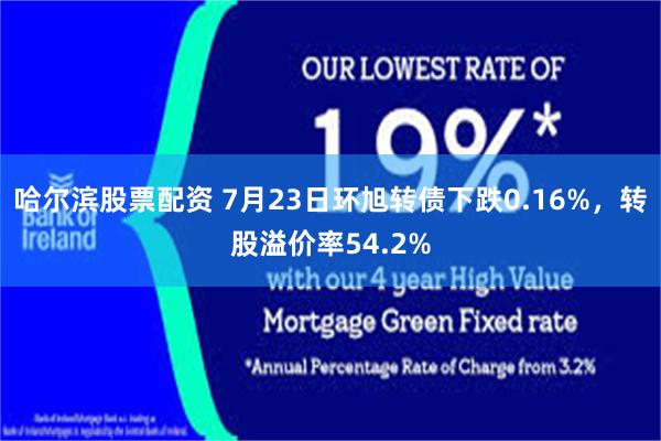 哈尔滨股票配资 7月23日环旭转债下跌0.16%，转股溢价率54.2%