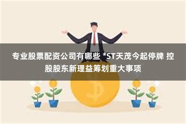 专业股票配资公司有哪些 *ST天茂今起停牌 控股股东新理益筹划重大事项